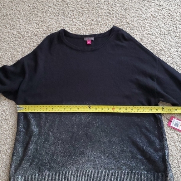 NWT Vince Camuto Metallic Ribb Trim Pull sweater - Picture 7 of 8